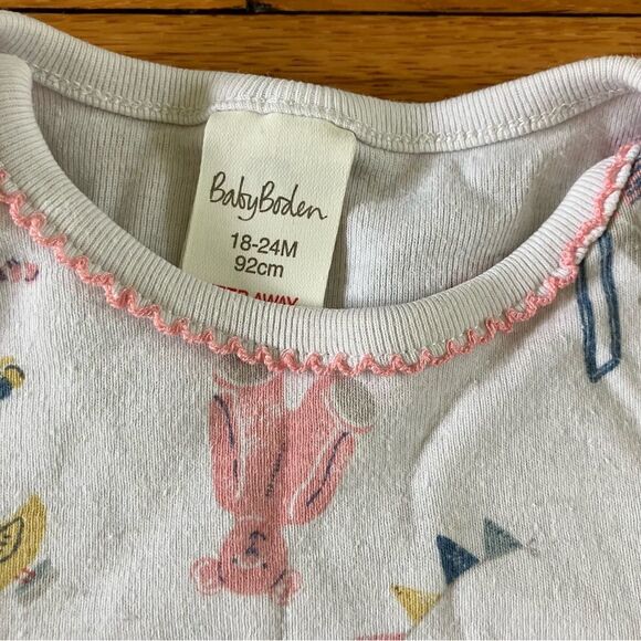 Baby Boden Mini Pink Yellow Stripes Floral Cotton Long Sleeve Bodysuits 18-24 - Picture 8 of 16